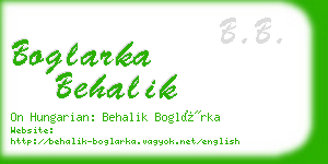 boglarka behalik business card